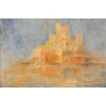 Manner of Lucien Levy-Dhurmer (1865-1953) French. A Middle Eastern Castle, Oil on Board, bears a