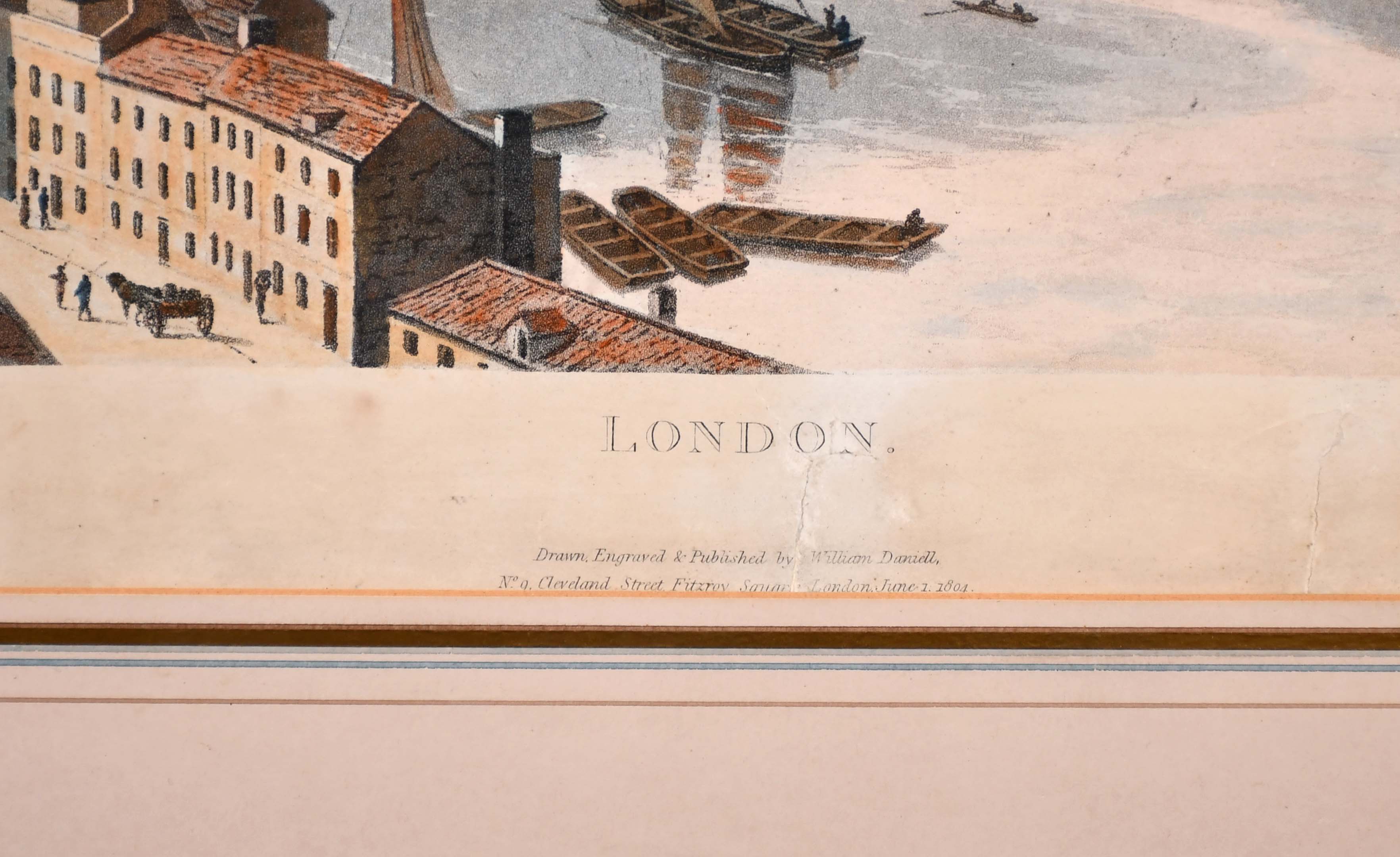 After William Daniell (1769-1837) British. “London”, Aquatint, 15.5” x 25.75” (39.4 x 66.5cm) - Image 3 of 4