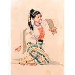 U Thein Maung (20th Century) Burmese. A Dancing Girl, Watercolour, Signed and Dated ’58, 9” x 6.