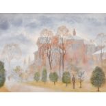 Michael Warre (1922-1987) British. “A Foggy Day in Bloomsbury”, Watercolour and Gouache, Signed