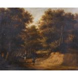 18th Century Dutch School. An Ambush in a Forest Scene, Oil on Panel, 9.75” x 12” (24.7 x 30.5cm)
