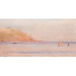 Alma Claude Burlton Cull (1880-1931) British. A Coastal Scene with Shipping, Watercolour, Signed,