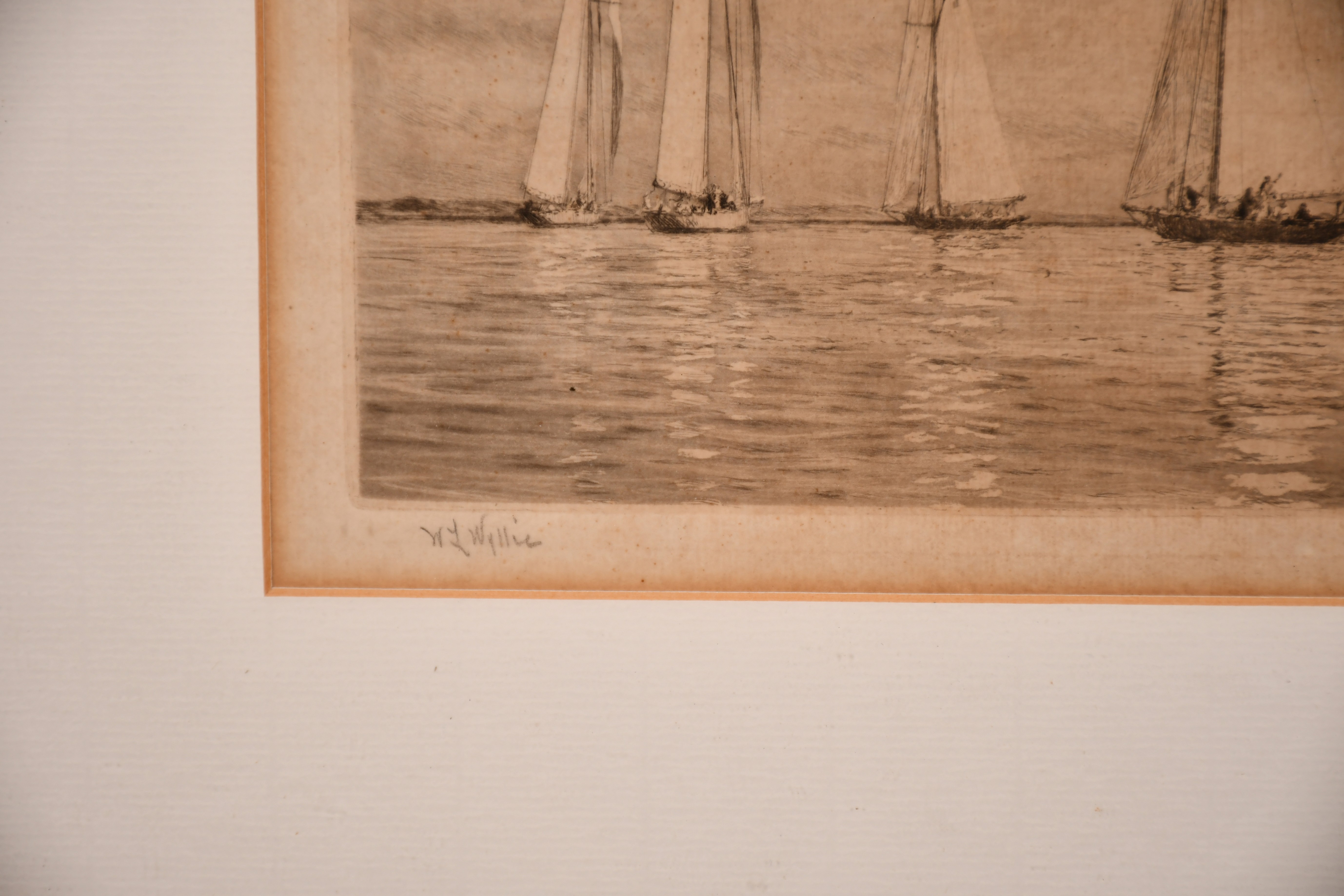 William Lionel Wyllie (1851-1931) British. “Yacht Racing off Cowes, (Isle of Wight)”, J Class - Image 3 of 5