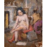 Harold Hope Read (1881-1959) British. A Seated Nude, Chalk, 11” x 8.75” (28 x 22.2cm)