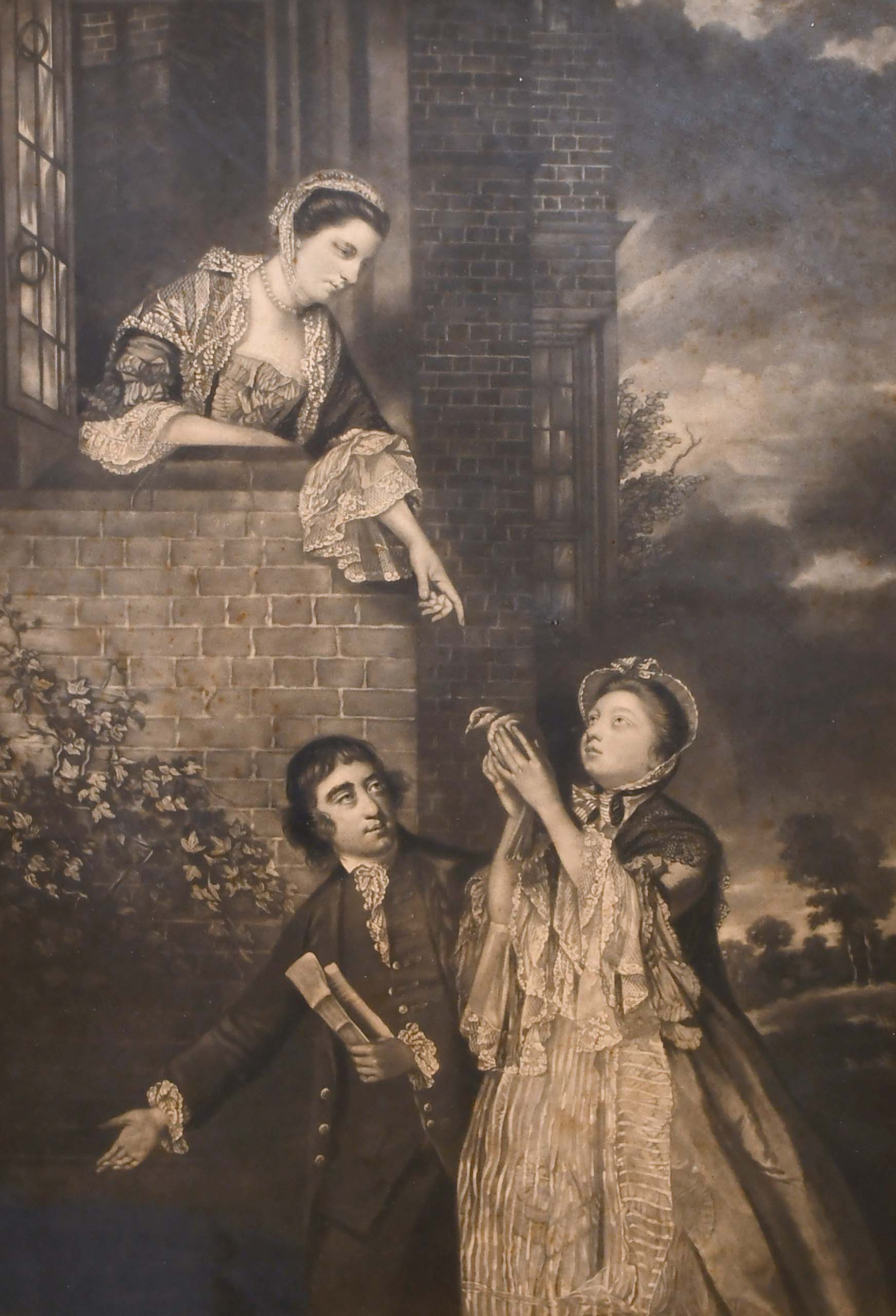 After Joshua Reynolds (1723-1792) British. “Charles James Fox with Lady Sarah Bunbury and Lady Susan