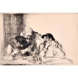 Edmund Blampied (1886-1966) British. “The Letter”, Etching, Signed in Pencil, Mounted, Unframed,