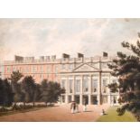 19th Century English School. “Hampton Court Palace”, Aquatint, Unframed, overall 8.25” x 10.5” (21 x