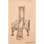 Pierre Georges Jeanniot (1848-1934) Swiss. “La Guillotine”, Pencil, Signed with Atelier Stamp, and