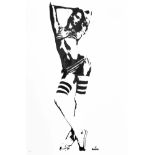 Bambi (c.1982- ) British. “I’m too Hot for my Burka (2011)”, Hand Cut Hand Sprayed Stencil, Second