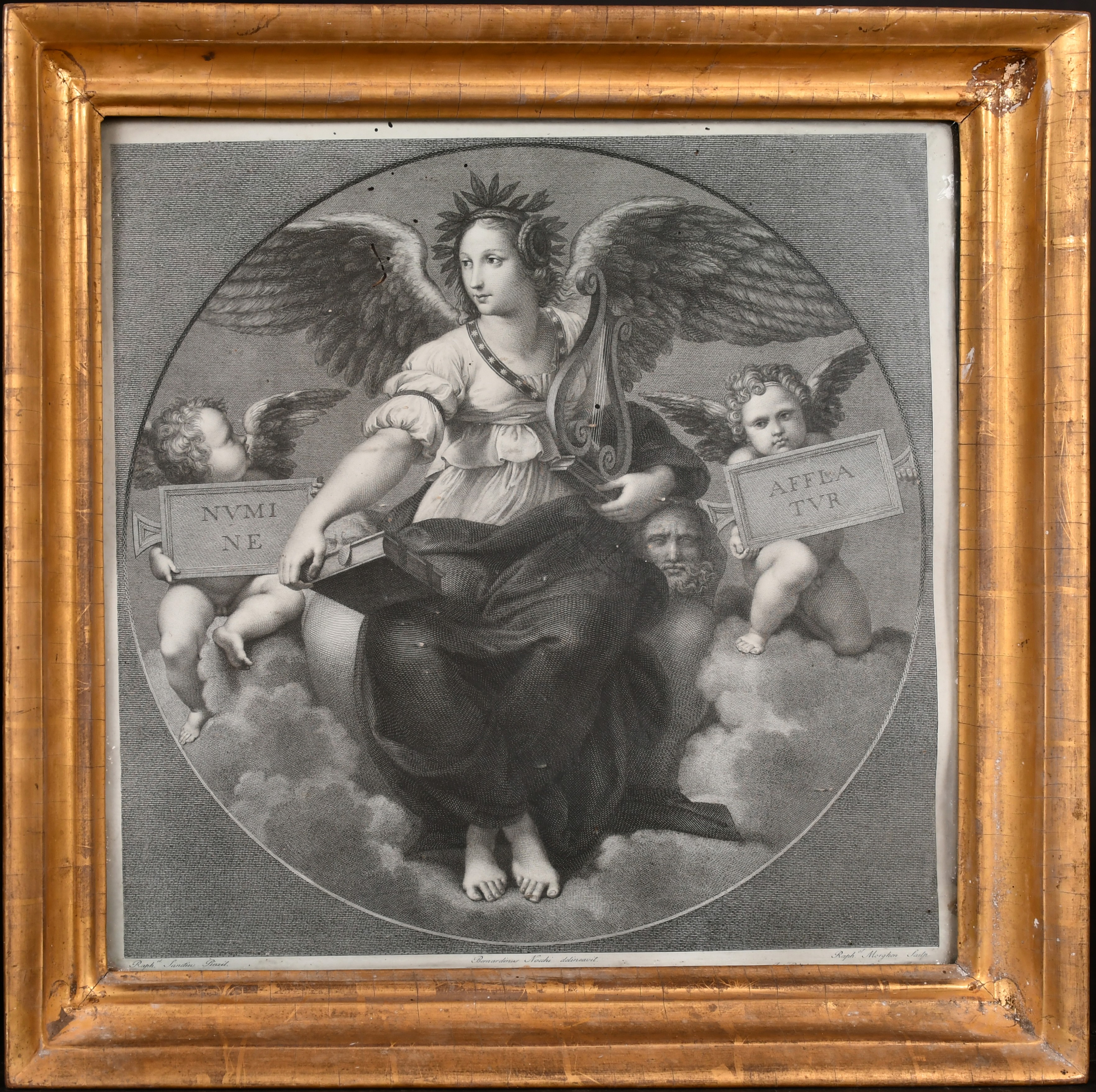 After Raffaello Sanzio ‘Raphael’ (1483-1520) Italian. “Poesis”, Engraving, 14” x 14” (35.5 x 35.5cm) - Image 2 of 4