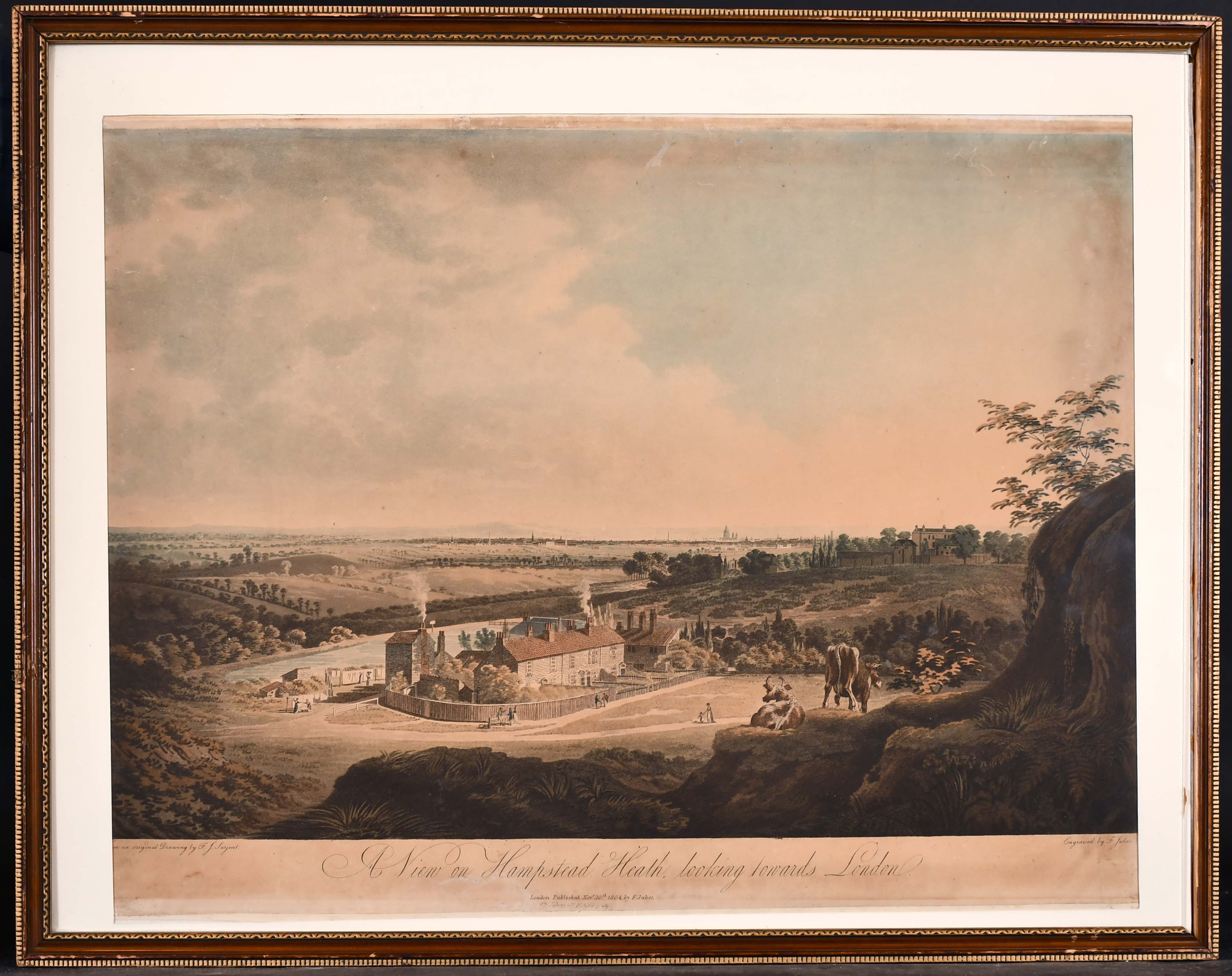 Francis John Sarjent (c.1780-1812) British. “A View on Hampstead Heath, looking towards London”, - Image 2 of 4