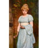 Charles Sillem Lidderdale (1831-1895) British. ‘Hesitation’, a Young Lady Holding a Key by a