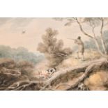 Samuel Howitt (c.1765-1822) British. A Shooting Scene, Watercolour, Signed, and Inscribed on a label