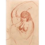 Attributed to Frank Dobson (1888-1963) British. A Nude Study, Sanguine, Inscribed on reverse, 10.