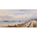Edwin Earp (1851-1945) British. “Old Chain Pier (Brighton)”, Circa 1894, Watercolour, Inscribed on a