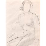 William Rothenstein (1872-1945) British. A Female Nude, Pencil, Signed and Dated ’28, 19” x 15.5” (