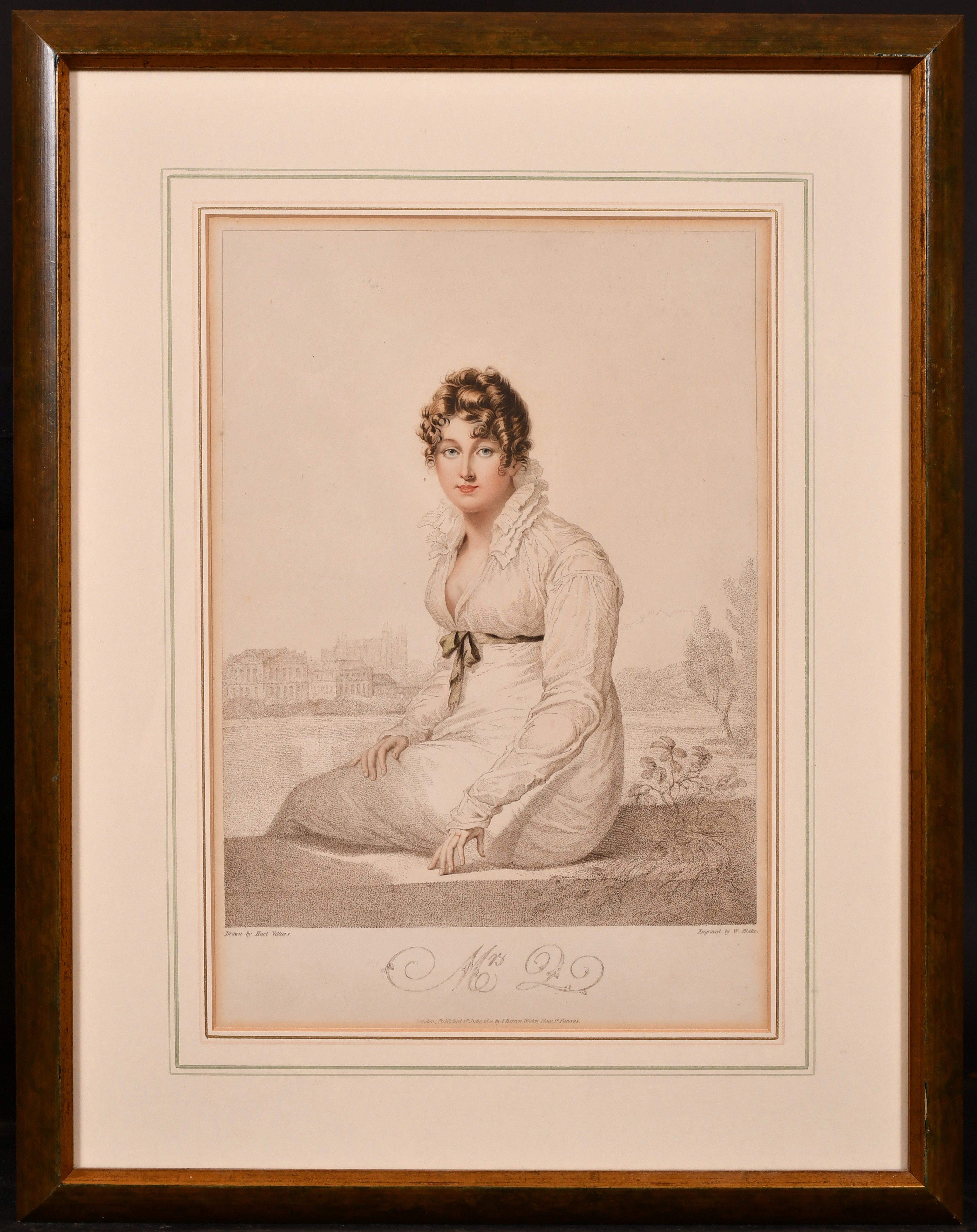 Francois Villiers Huet (1772-1813) French. “Mrs L”, Engraved by William Blake (1757-1827), 11.5” x - Image 3 of 9