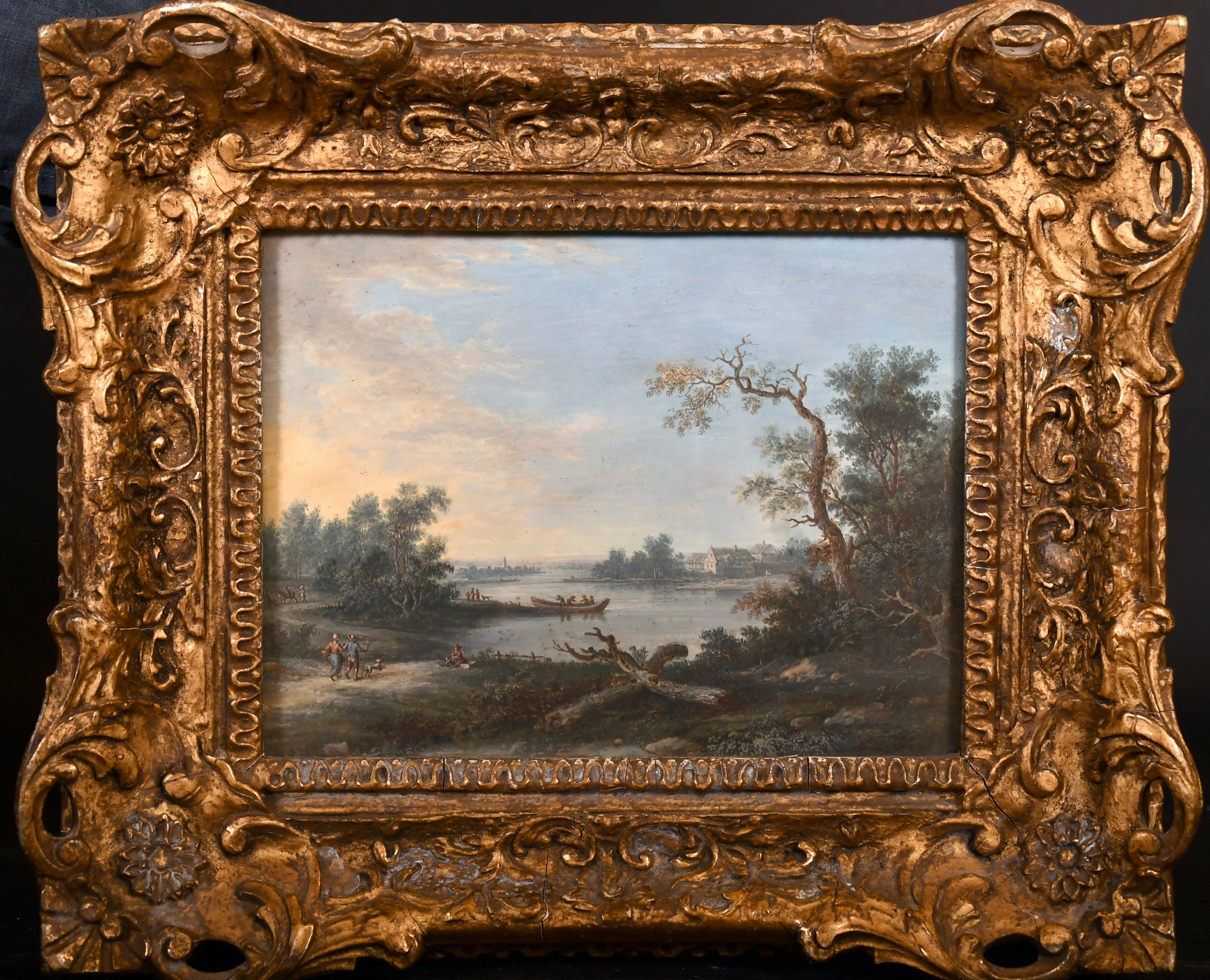 Attributed to Willem van Bemmel (1630-1708) Dutch. A Classical River Landscape with Figures, - Image 3 of 5