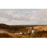 David Cox (1783-1859) British. “Changing Pastures”, Oil on Panel, Signed and Dated 1844, and