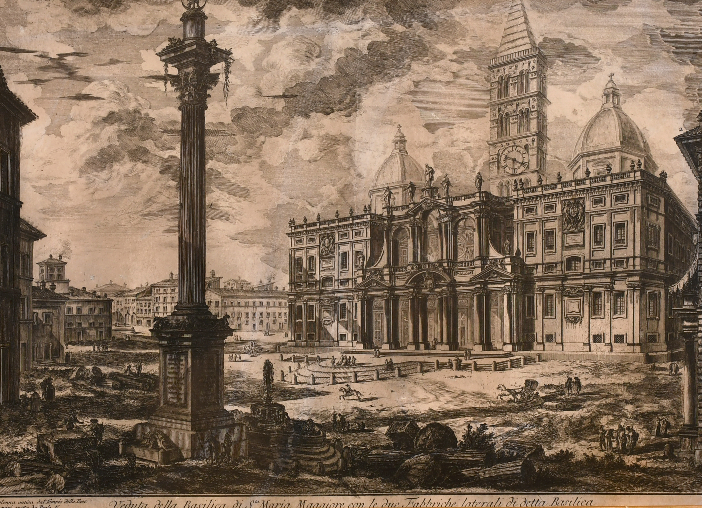 After Giovanni Battista Piranesi (1720-1778) Italian. “Veduta della Basilica de Sta Maria Maggiore”,