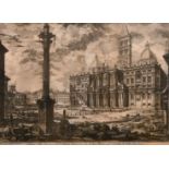 After Giovanni Battista Piranesi (1720-1778) Italian. “Veduta della Basilica de Sta Maria Maggiore”,