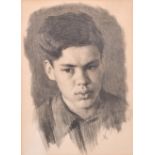 Yevgeny Troshev (1928- ) Russian. “Head of a Boy”, Pencil, Signed with Initials and Dated ’57, and