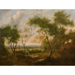 Circle of Patrick Nasmyth (1787-1831) British. “A View in Shropshire”, Oil on Canvas, Inscribed on a