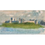 John Sergeant (1937-2010) British. “Pembroke Castle”, Watercolour, Inscribed, Unframed, 2.5” x 4.