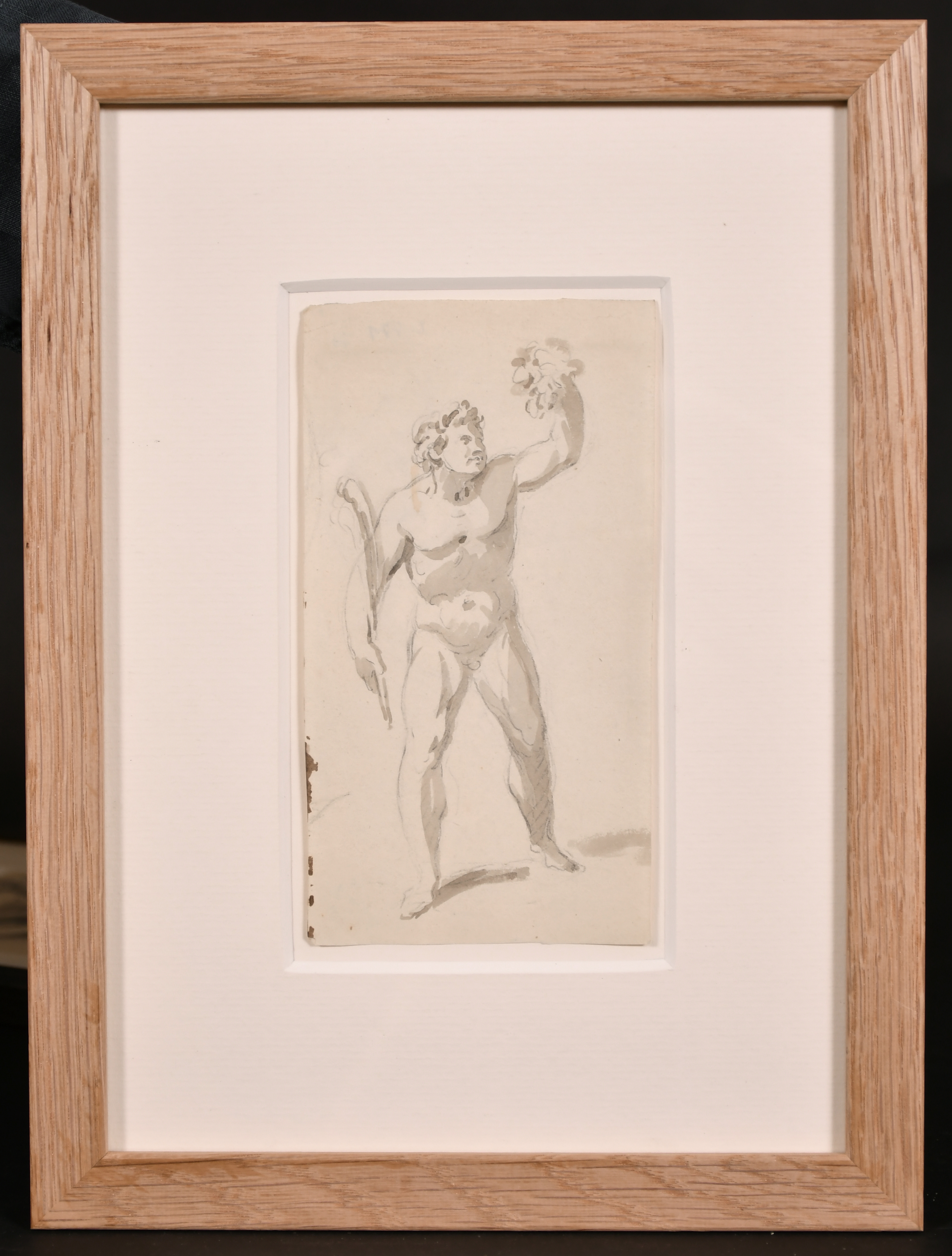 Attributed to Jacques Callot (1592-1635) French. Study of a Satyr in Sculpture, Ink and Wash, 6. - Image 4 of 5