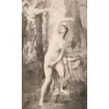 19th Century French School. Diana and Cupid, Engraving, 11.5” x 7.25” (29.2 x 18.2cm)
