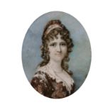 Early 19th Century English School. A Portrait of Lady Wright (nee Rebecca Mclane 1772-1819),