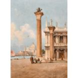 William Meadows (1825-1901) British. St Mark’s Square Venice, Oil on Canvas, Signed, 22” x 16” (55.8