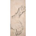 18th Century Italian School. Study of Hands, Pencil, 5.65” x 2.75” (16.8 x 7cm), and two others by