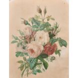 Early 20th Century English School. Still Life of Roses, Watercolour, with ‘ESK’ Stamp, and