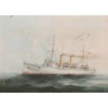 19th Century English School. A Steam and Sail Ship, Oil on Board, 11” x 15” (28 x 38cm)