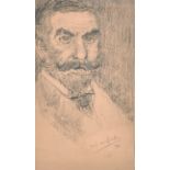 Wilfred Gabriel de Glehn (1870-1951) British. Portrait Study of John Singer Sargent (Artist, 1856-