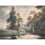 John S Perry (1780-1820) British. “Howford Bridge, Bellochinyle”, Watercolour, Inscribed, and