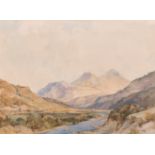 Herbert Hughes Stanton (1870-1937) British. A Mountainous River Landscape, Watercolour, Signed and