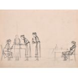 Bernard Boutet de Monvel (1881-1949) French. ‘The Restaurant’, Pencil, Unframed, 9.5” x 12.5” (24.