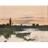 Robert Winter Fraser (1848-1906) British. “Medmenham Abbey, Berkshire”, Watercolour and Gouache,