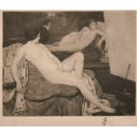 Eugene Decisy (1866-1936) French after Louis-Francois Biloul (1874-1947) French. Reclining Nude with