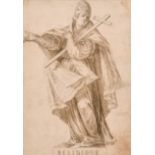 17th Century Italian School. ‘Religione’, a Study of a Saint, Ink, with a Saint on the reverse, 10.