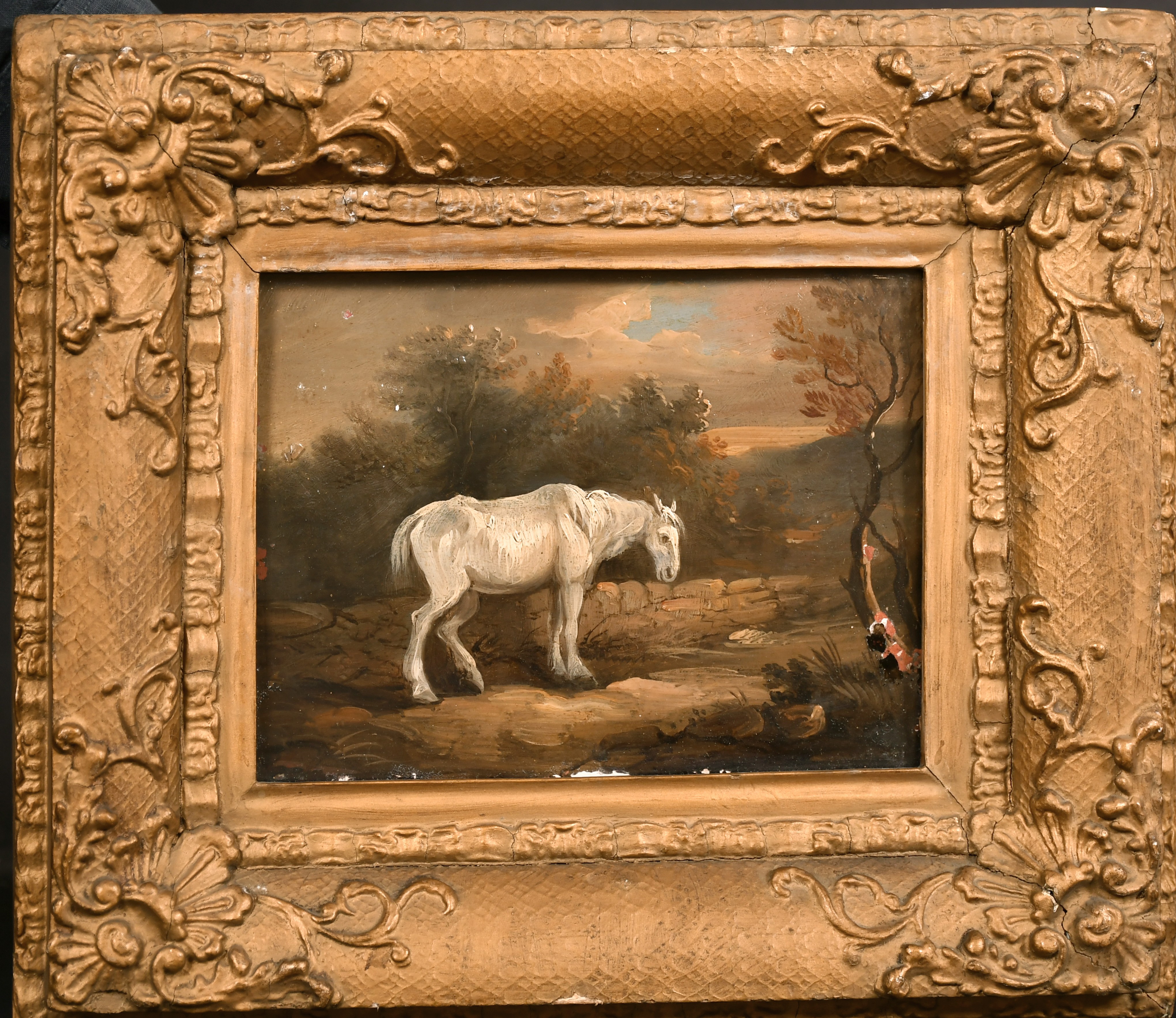 Circle of James Ward (1769-1859) British. A Horse on a Bridge, Oil on Panel, 6.5” x 8.5” (16.5 x - Image 2 of 3