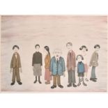 Laurence Stephen Lowry (1887-1976) British. “His Family”, Lithograph with Print Guild Stamp,
