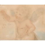 19th Century English School. A Cherub, Pastel, Octagonal, 8.75” x 14.5” (22 x 36.2cm)