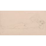 19th Century French School. Study of a Reclining Female Nude, Etching, 5.25” x 10” (13.3 x 25.6cm)