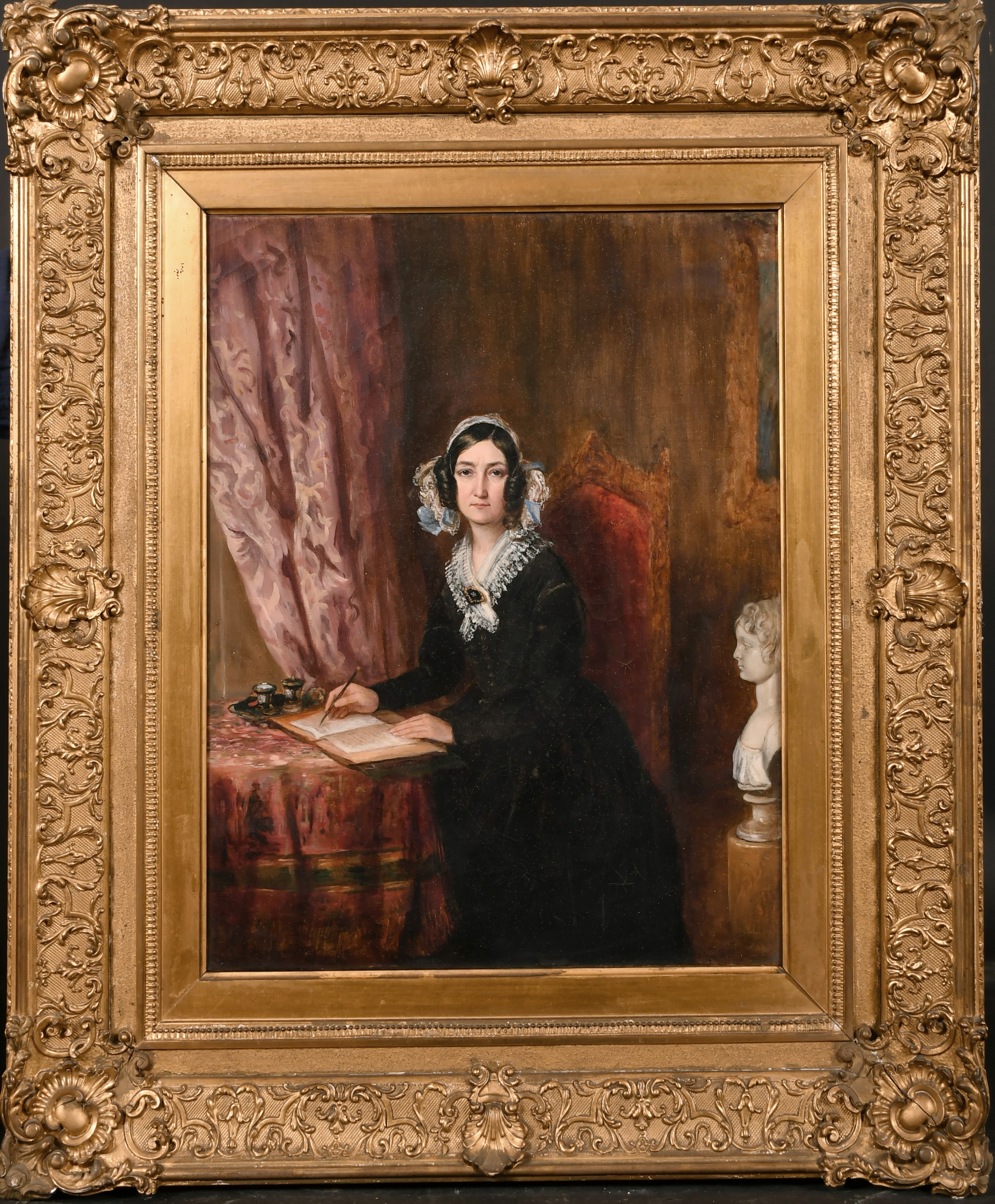 Attributed to Francis Grant (1803-1878) British. ‘A Lady of Letters’, possibly Mrs Gaskell (a - Image 2 of 4