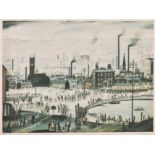 Laurence Stephen Lowry (1887-1976) British. “An Industrial Town”, Print in Colours, Signed and