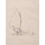 Dr Thomas Boswall Watson (1815-1860) British. “A Large Chinese Junk”, Macao c.1850, Pencil,