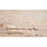 ‘The Worthing Draughtsman’ (fl.1812-1832) British. A Beach Scene, with Figures on the Shore,